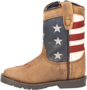Smoky Mountain Boots Toddlers' Autry Western Boot, Stars And Stripes, Medium, Size 5 US