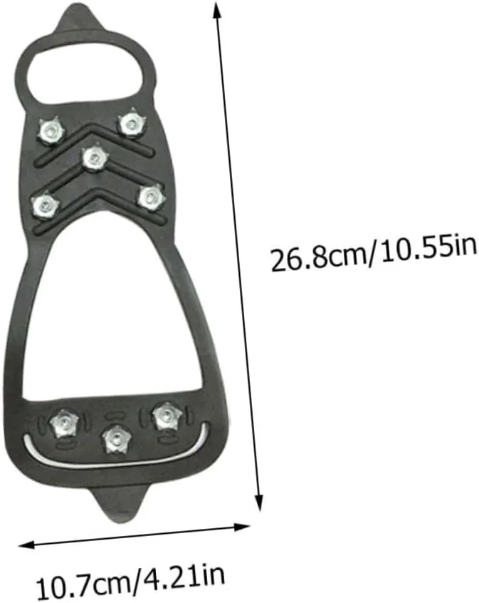 SOIMISS 8 Pcs Anti-Slip Eight-Tooth Crampons Ice Shoes Grippers Ice Grippers for Shoes and Boots Rubber Traction