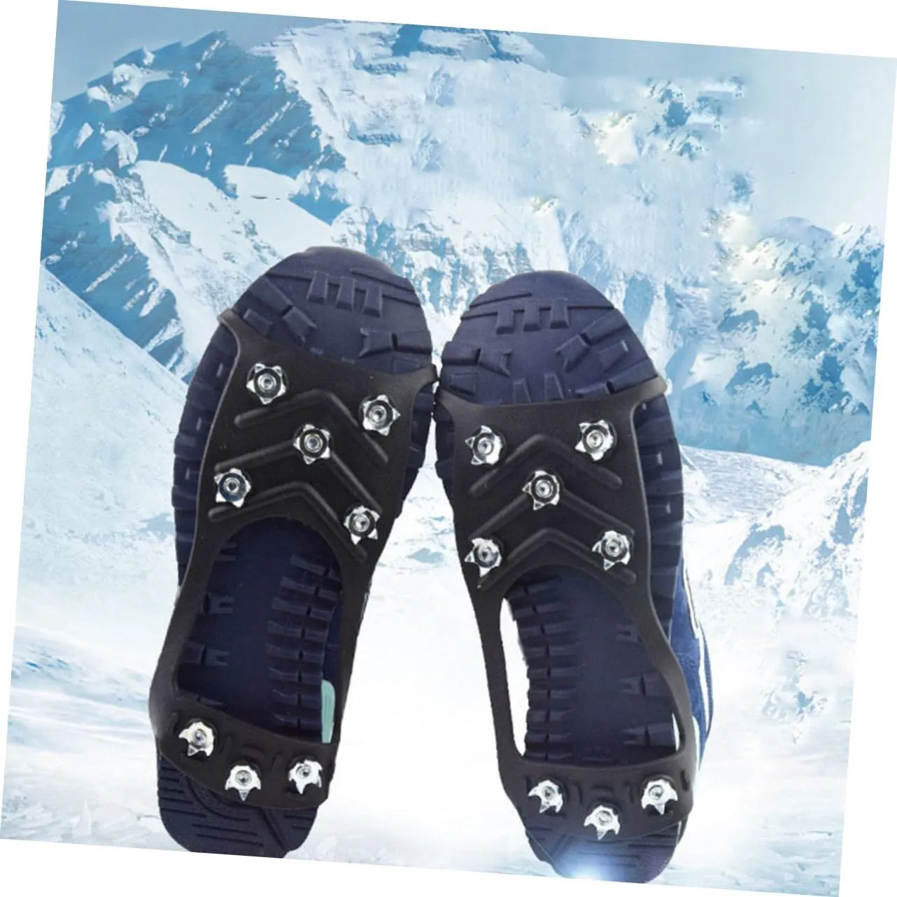 SOIMISS 8 Pcs Anti-Slip Eight-Tooth Crampons Ice Shoes Grippers Ice Grippers for Shoes and Boots Rubber Traction