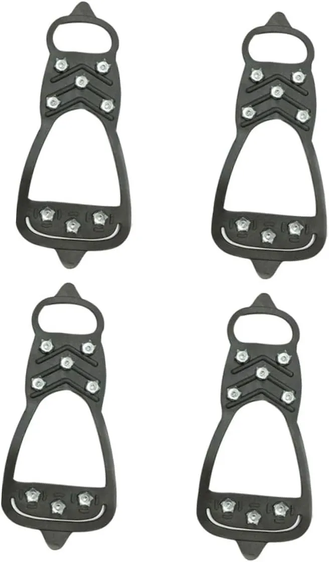 SOIMISS 8 Pcs Anti-Slip Eight-Tooth Crampons Ice Shoes Grippers Ice Grippers for Shoes and Boots Rubber Traction