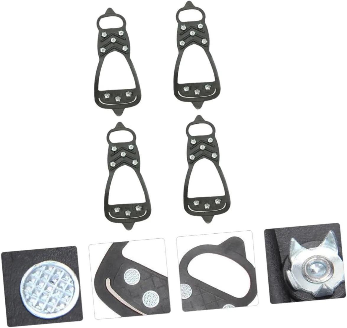 SOIMISS 8 Pcs Anti-Slip Eight-Tooth Crampons Ice Shoes Grippers Ice Grippers for Shoes and Boots Rubber Traction