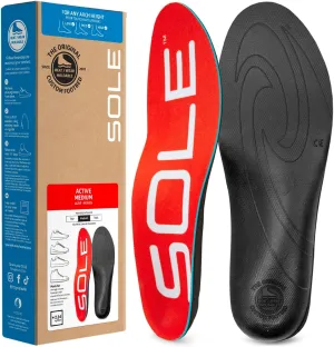 SOLE Active Medium Insoles – Orthotic Arch Support Inserts for Plantar Fasciitis Relief - Mens 3/Womens 5, 1 Pair