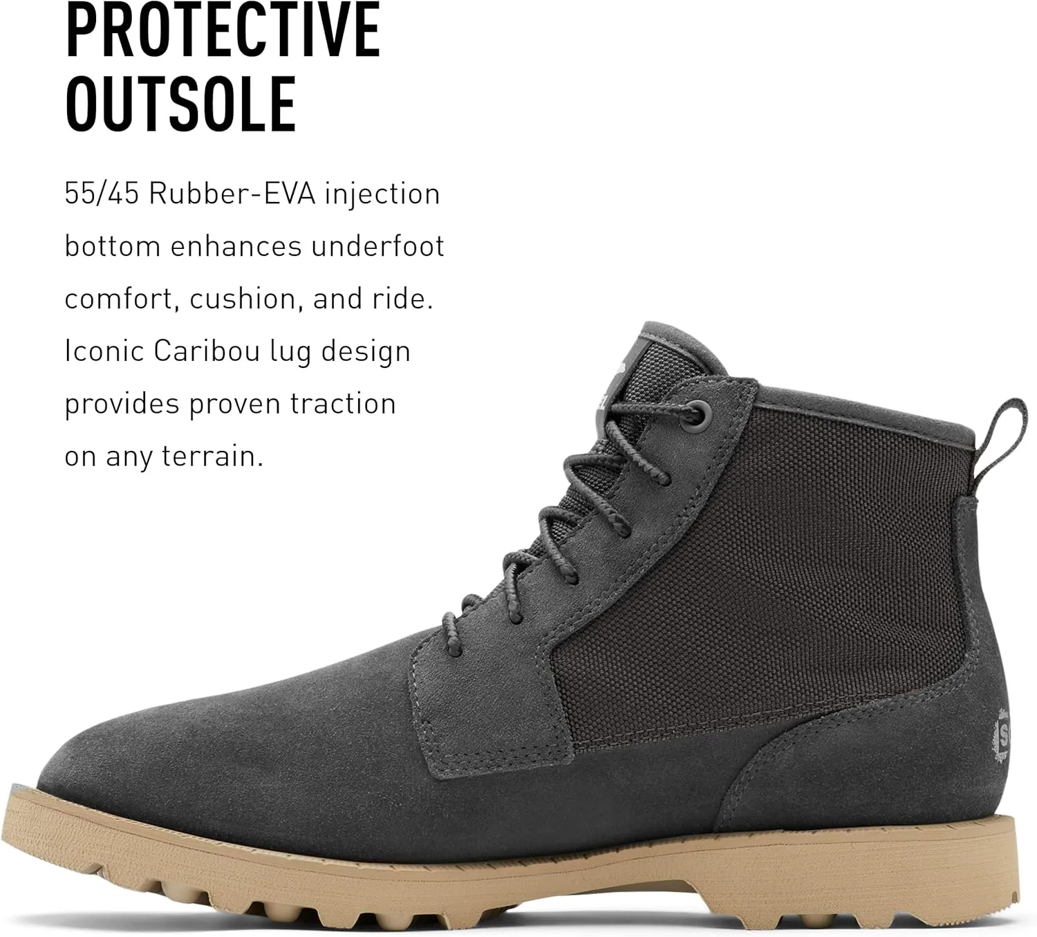 Sorel Men's Caribou Mod Chukka WP Boot — Waterproof Suede & Nylon Rain Boots