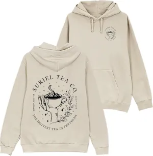 SPYRAMID Suriel Tea Co Banned Books Hoodie, Velaris City Of Starlight The Night Court Hoodie, Acotar Book Lovers Hoodie L Sand