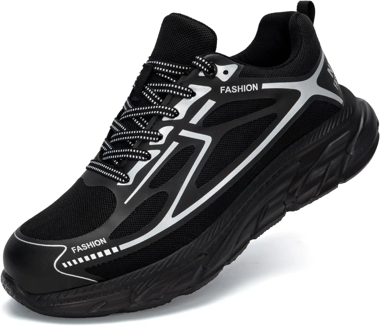 Steel Toe Shoes for Women Men Wide Non Slip Composite Work Sneakers Indestructible Comfortable Safety Tennis Shoes Lightweight Breathable Construction Sneakers Puncture Proof Ergonomic Design