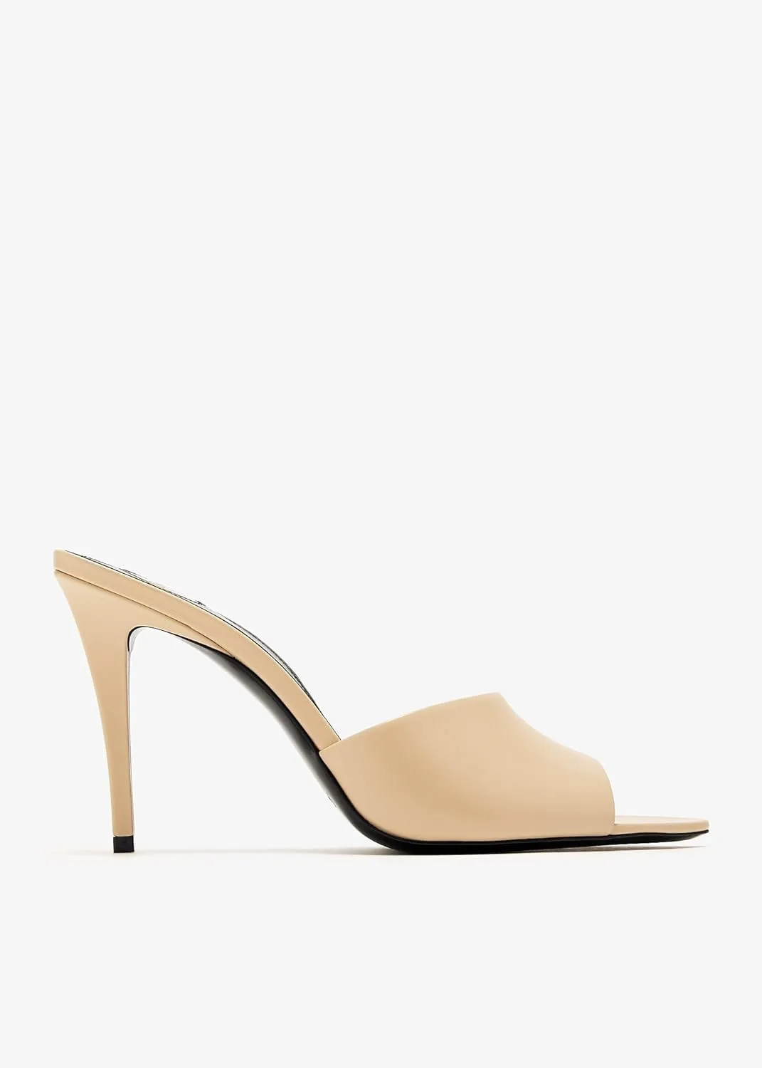 Stiletto High Heel Mules for Women Open Peep Pointed Toe Heeled Sandals Patent Leather Slip On Slingback Mule Dress Party Pumps