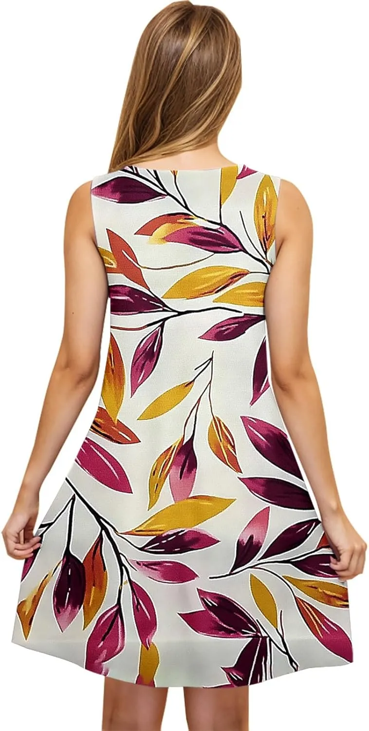 Summer Dresses for Women Trendy 2025 Loose Flowy Mini Tank Dress Boho Floral a Line Sundress Beach Vacation Outfits