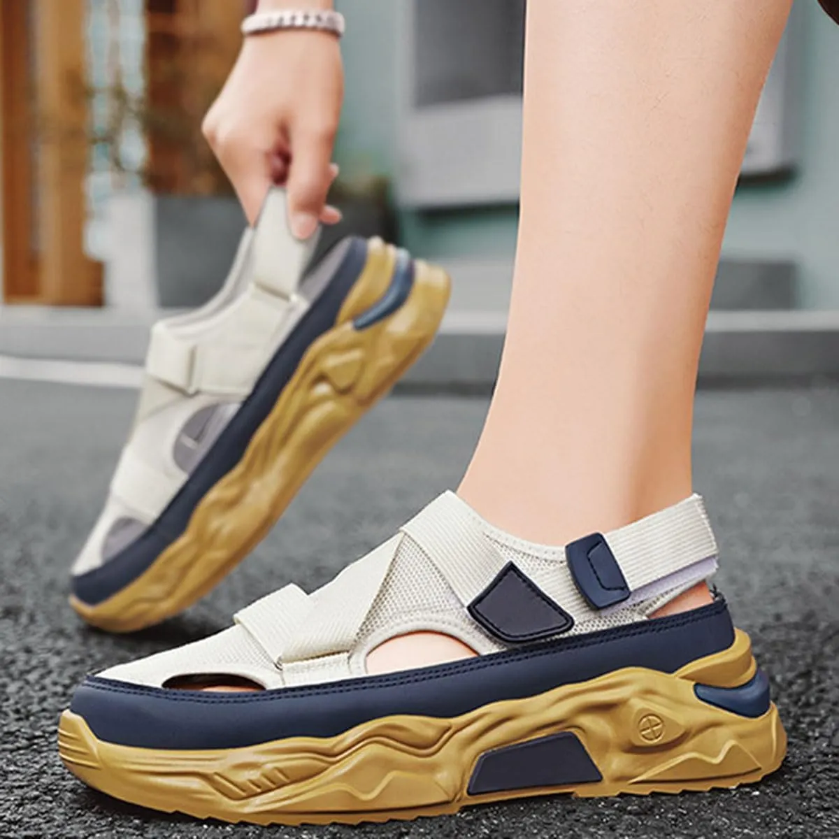 Summer Mesh Breathable Sandals, Lightweight Non-slip Sandals For Men, Casual Thick-Soled Beach Walking Fisherman Shoes