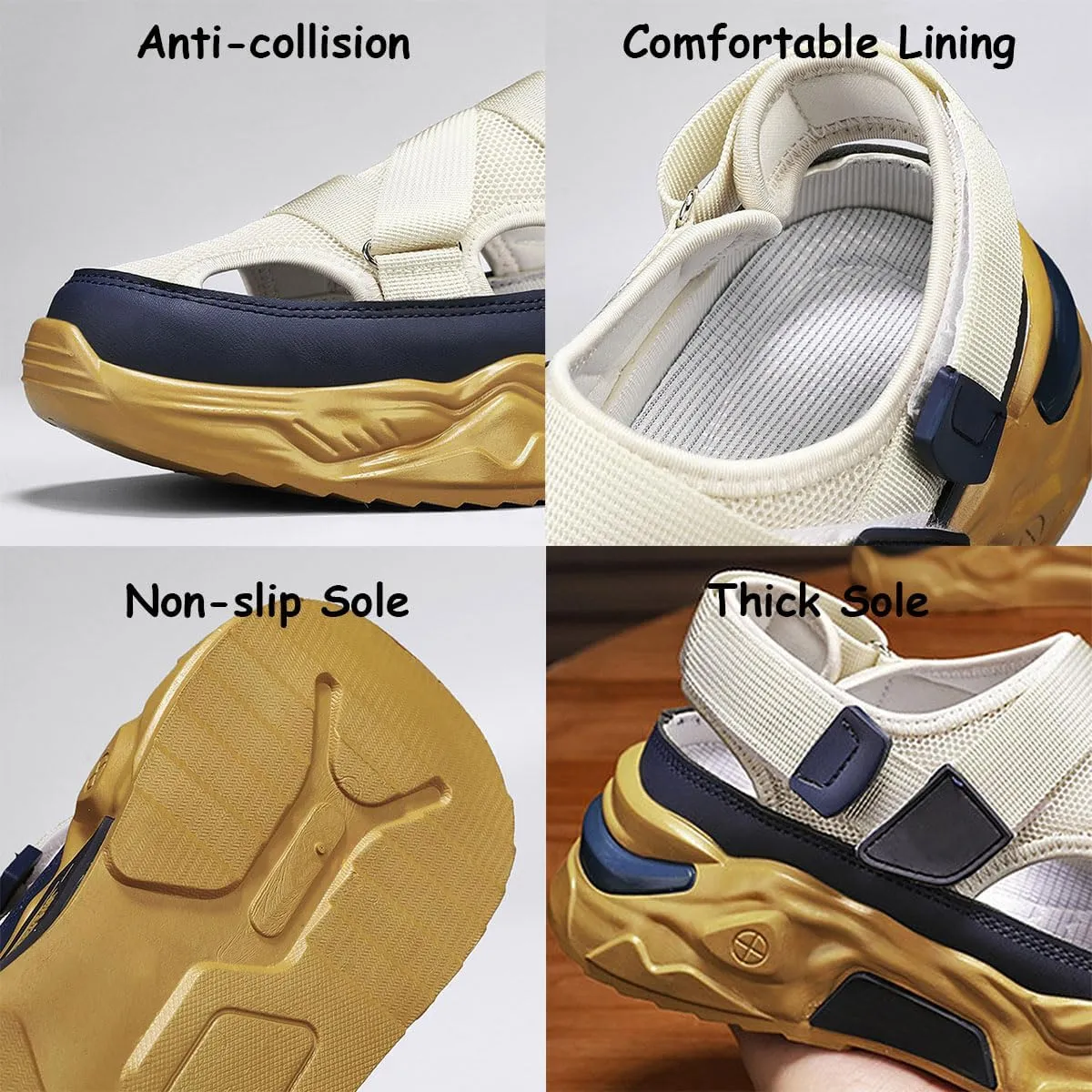 Summer Mesh Breathable Sandals, Lightweight Non-slip Sandals For Men, Casual Thick-Soled Beach Walking Fisherman Shoes