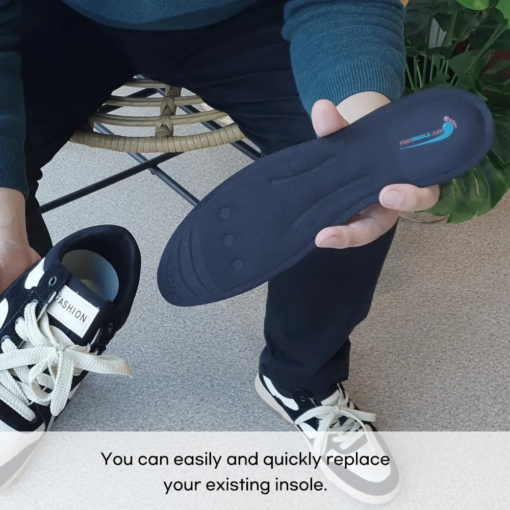 Superior Massaging Gel Shoe Inserts – Comfort & Shock-Absorbing Insoles for Foot Relief, Glycerin-Filled for Men & Women (10 US Men's (L2 Size))