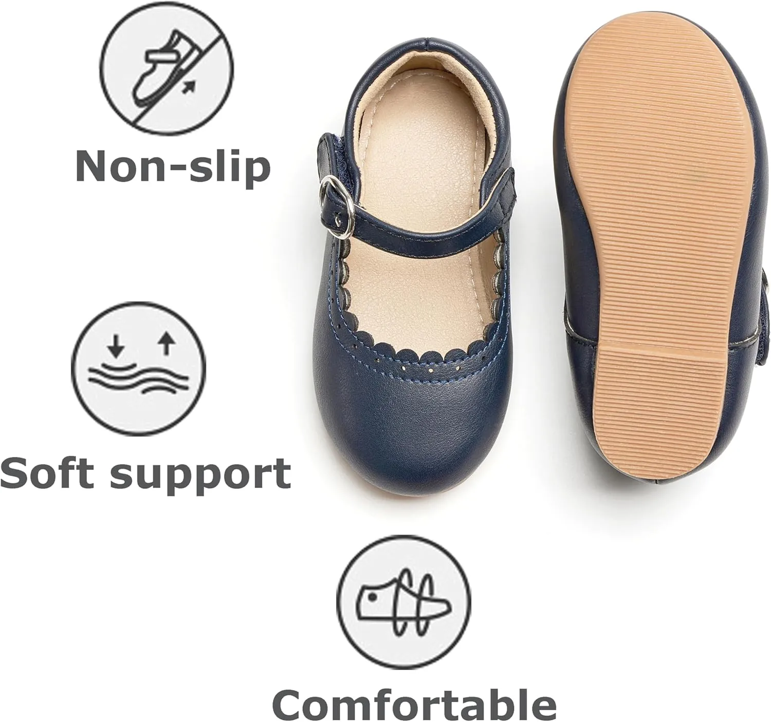 THEE BRON Toddler Mary Janes | Arch Support Leather Princess Shoes | Birthday Party Flats