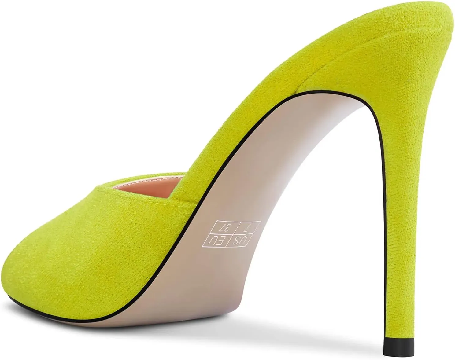 TNYNFBEB Women Stiletto High Heel Peep Open Toe Sandals Slingback Slip-on Wedding Office Cute Basic Classic 3.9 Inches Heels
