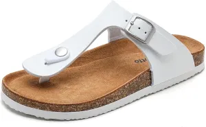 Torotto Boys Girls Glitter Slide Sandals Kids Flip Flops Cork Slipper with Adjustable Straps (Toddler/Little Kid/Big Kid)