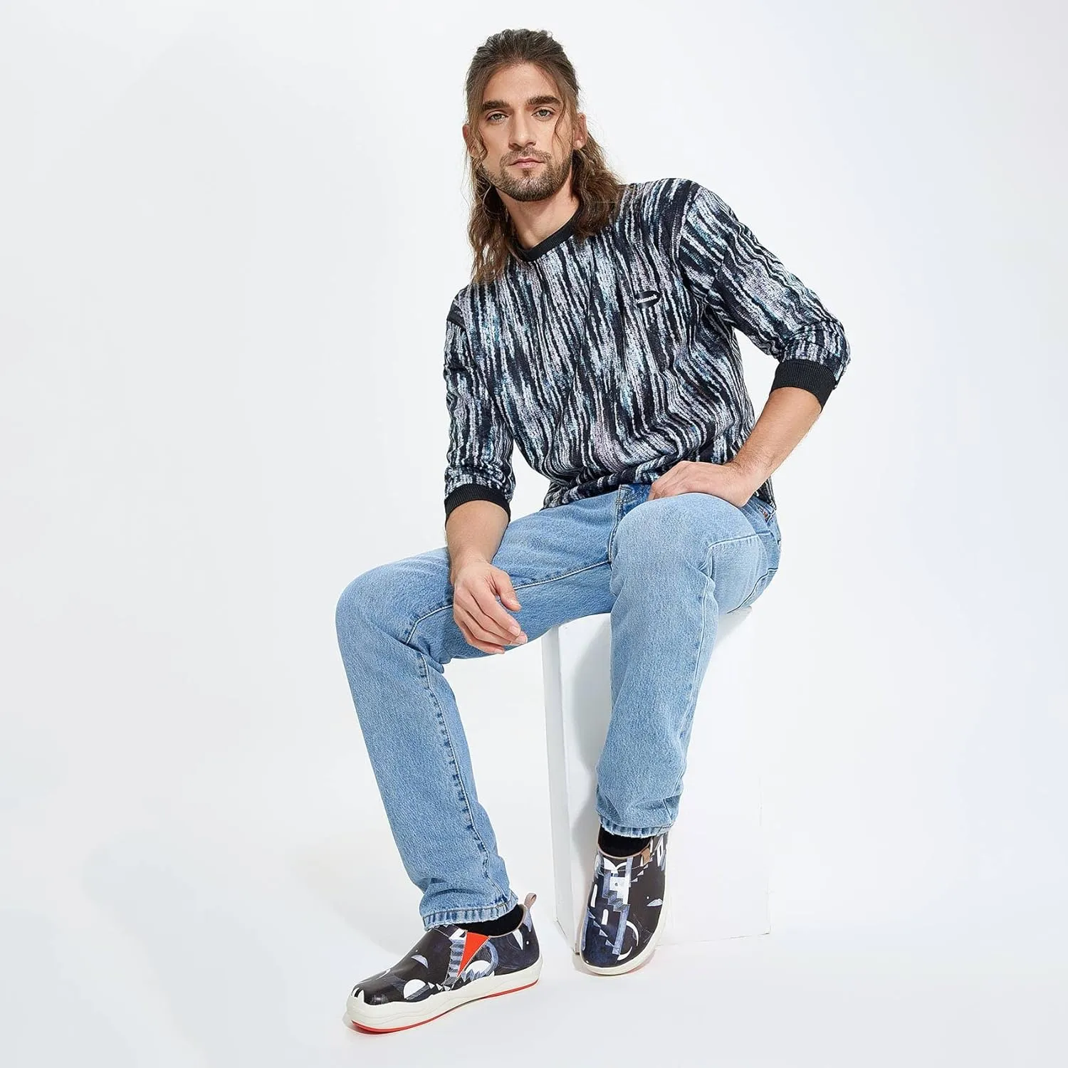 UIN Men's Fashion Sneakers Painted Walking Art Travel Shoes Toledo Ⅷ