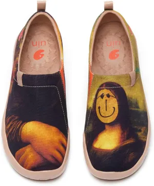UIN Men's Slip Ons Canvas Lightweight Flats Sneakers Walking Casual Loafers Comfortable Art Painted Travel Shoes