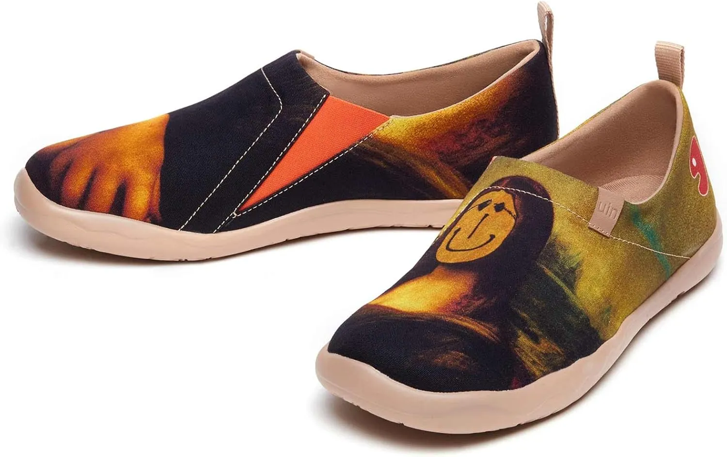 UIN Men's Slip Ons Canvas Lightweight Flats Sneakers Walking Casual Loafers Comfortable Art Painted Travel Shoes