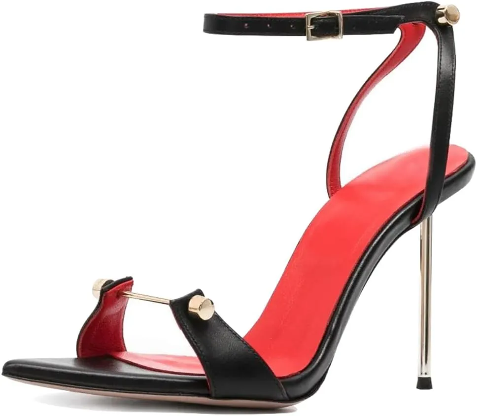 Vertundy Women's Stilettos High-Heeled Sandals - Ankle Buckle Strap Pointed Toe Fashion Sexy Dress Sandals for Ladies