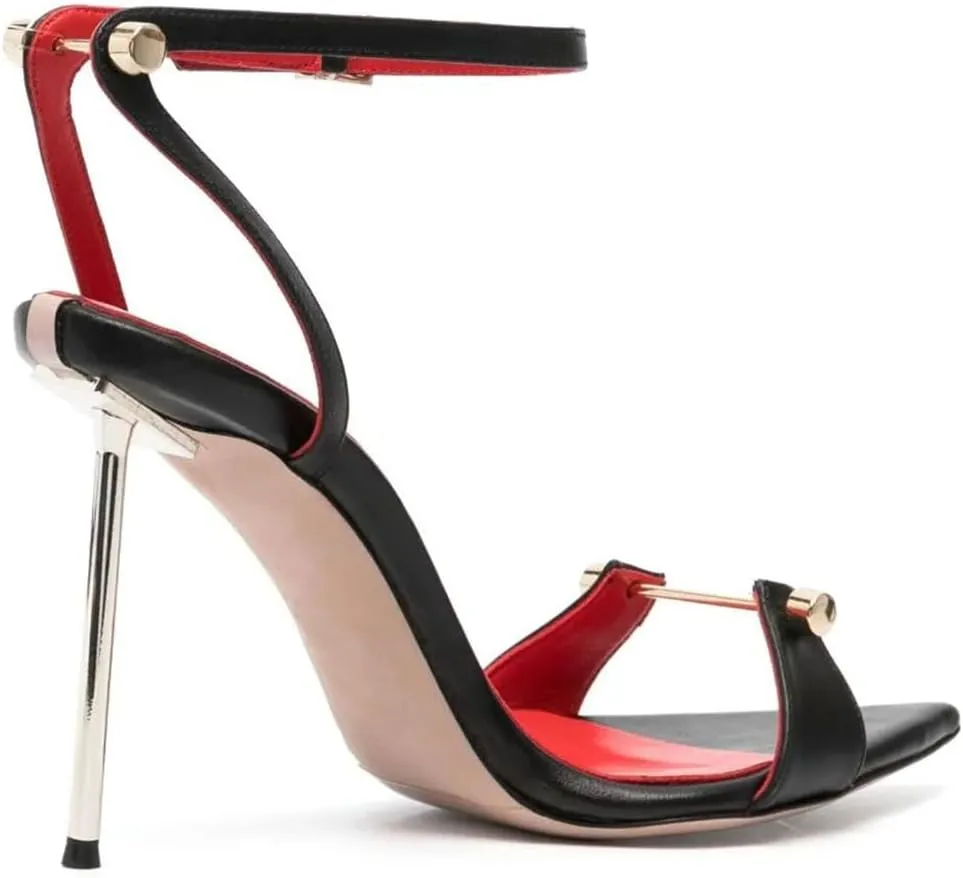 Vertundy Women's Stilettos High-Heeled Sandals - Ankle Buckle Strap Pointed Toe Fashion Sexy Dress Sandals for Ladies