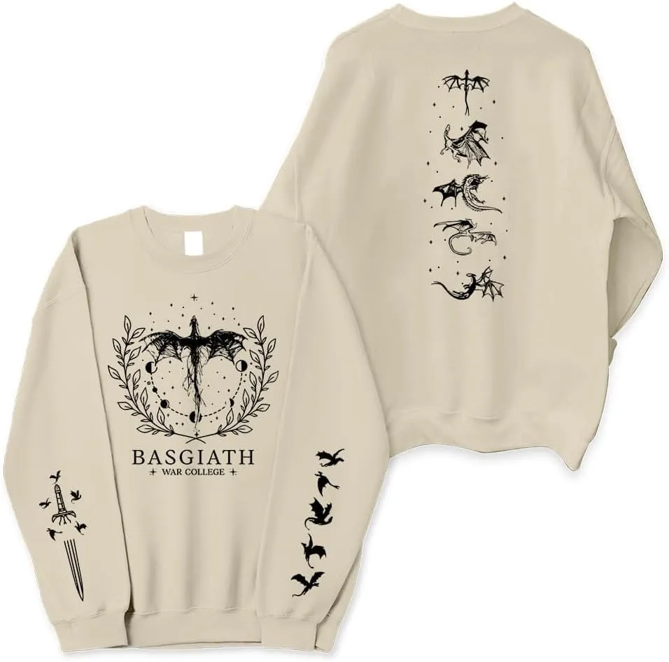 Vintage Fourth Wing Sweatshirt, Basgiath War College, Dragon Rider, Violet Sorrengail, Xaden Riorson, Riders Quadrant, Fantasy Reader Sweater
