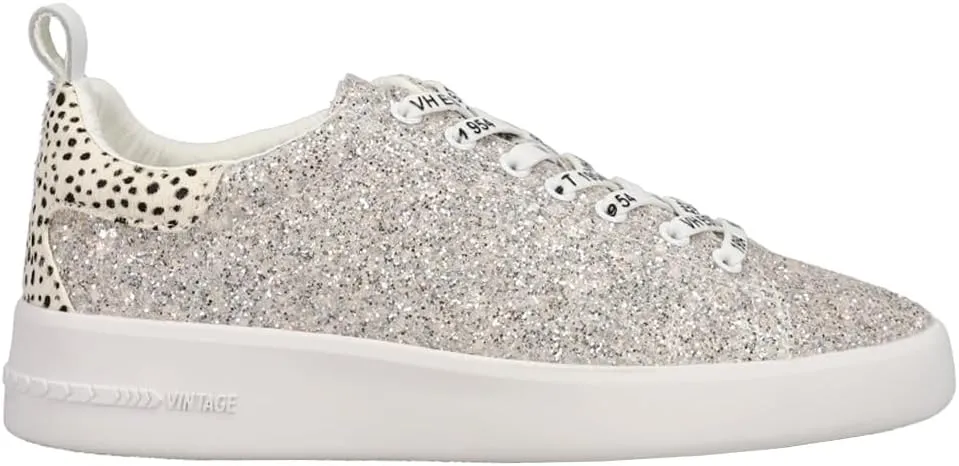 Vintage Havana Womens Lana Glitter Slip On Sneakers Shoes Casual - Silver