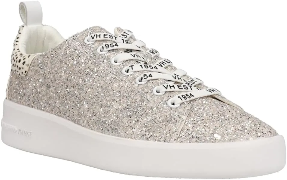 Vintage Havana Womens Lana Glitter Slip On Sneakers Shoes Casual - Silver
