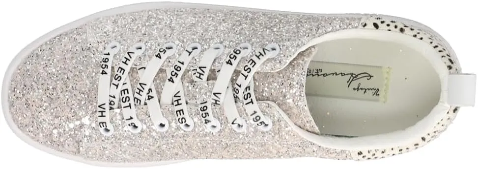 Vintage Havana Womens Lana Glitter Slip On Sneakers Shoes Casual - Silver