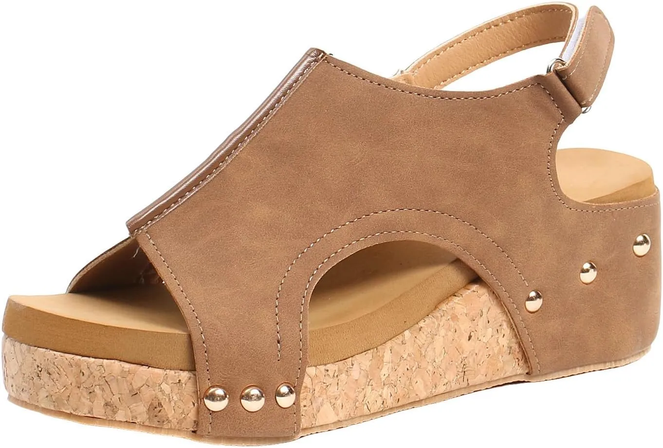 Wedge Sandals for Women 2025, Women's Platform Sandals Wedge Heels Sandals Ankle Strap Open Toe Casual Summer Dressy Wedges Shoes Ladies Sandals (A-Brown, 8)