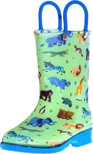 Wildkin Kids Rain Boots – 100% Waterproof with Slip-Resistant Tread & Easy Pull Handles