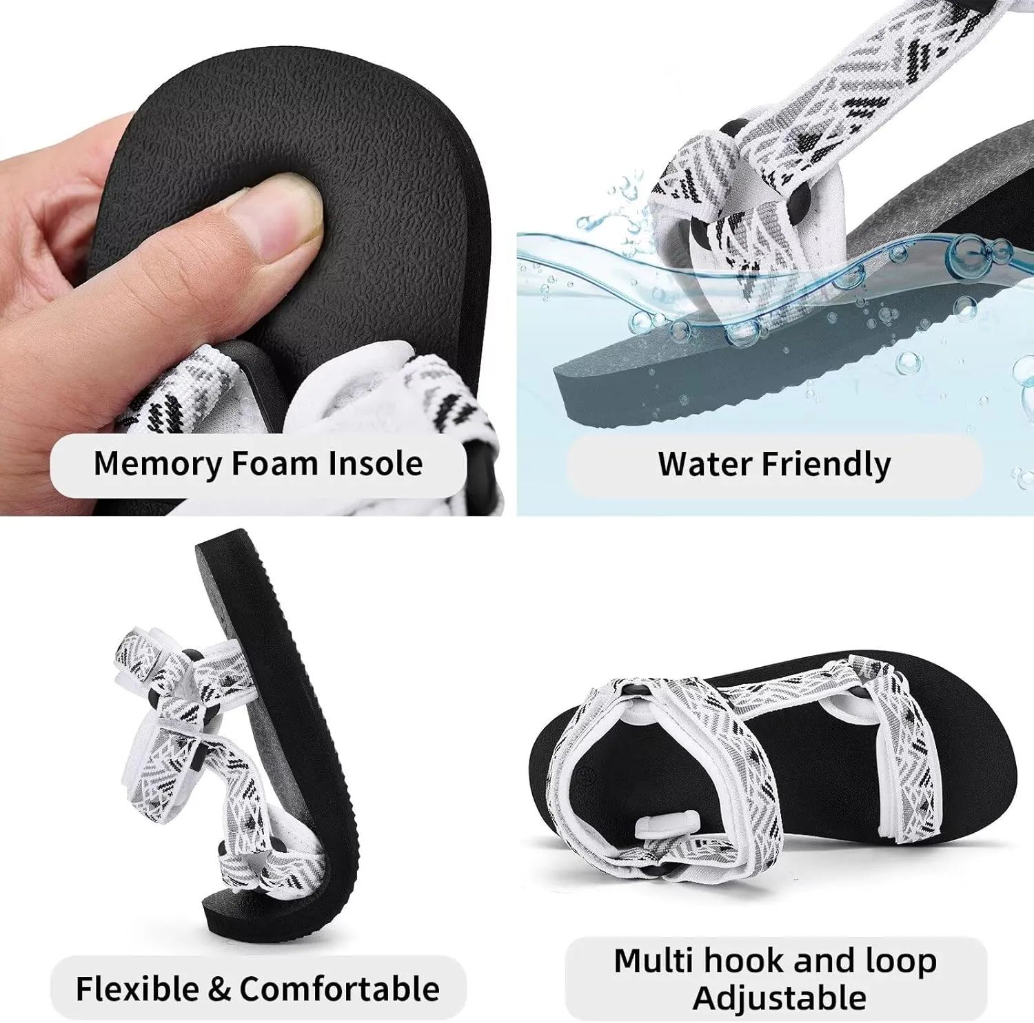 Women Hiking Sandals Casual Lightweight Water Sandal With Arch Support Yoga Mat Insole Outdoor Sport Beach Shoes