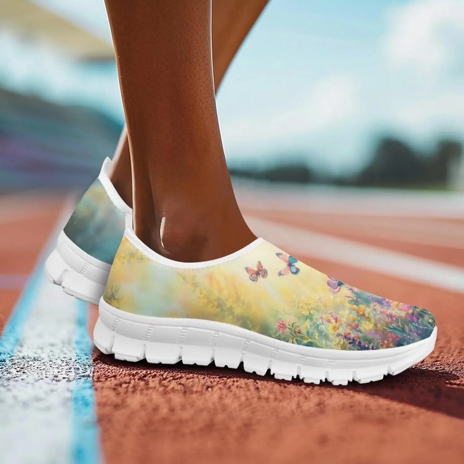 Women Slip On Tennis Shoes Casual Sneakers Womens Non Slip Work Shoes