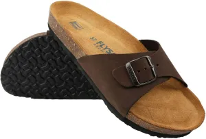 Women's 100% Genuine Leather Sandals - Comfortable Smart Foam Footbed, Slip-On Slides for Summer Wear, Adjustable Fit and Durable Non-Slip Sole