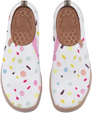 Women's Art Painted Casual Loafers Knitted Travel Slip On Shoes Lightweight Comfort Walking Sneakers