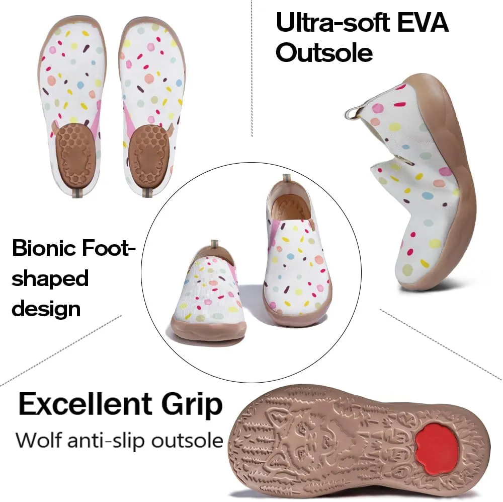 Women's Art Painted Casual Loafers Knitted Travel Slip On Shoes Lightweight Comfort Walking Sneakers