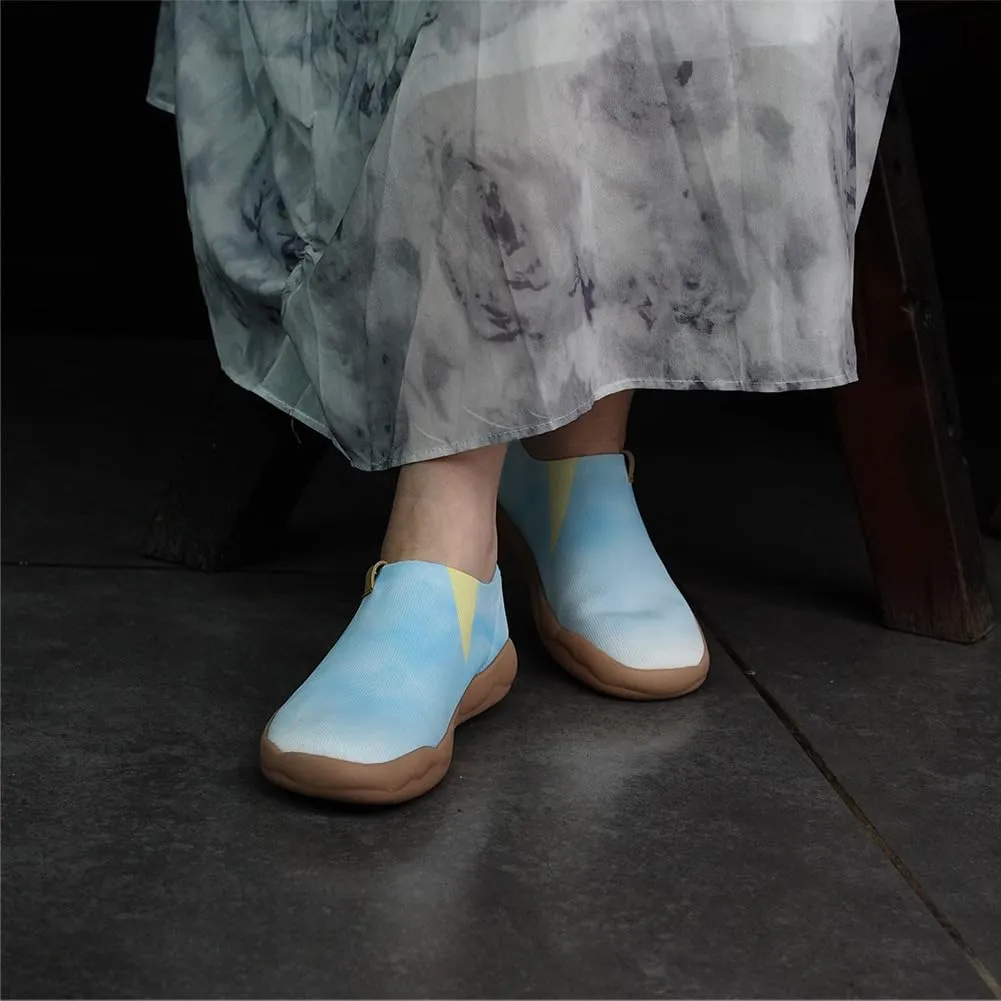 Women's Art Painted Knitted Loafers Fashion Travel Slip On Shoes Lightweight Comfort Walking Sneakers