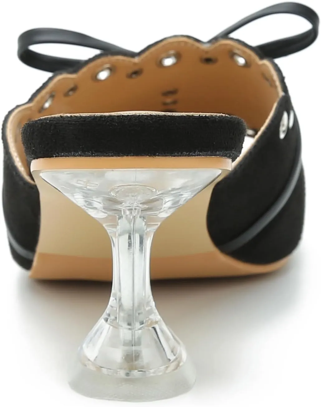 Women's Bow Heels Slippers Square Toe Clear Kitten Heeled Sandals Comfortable Mules Slip On Party Prom Dress Shoes