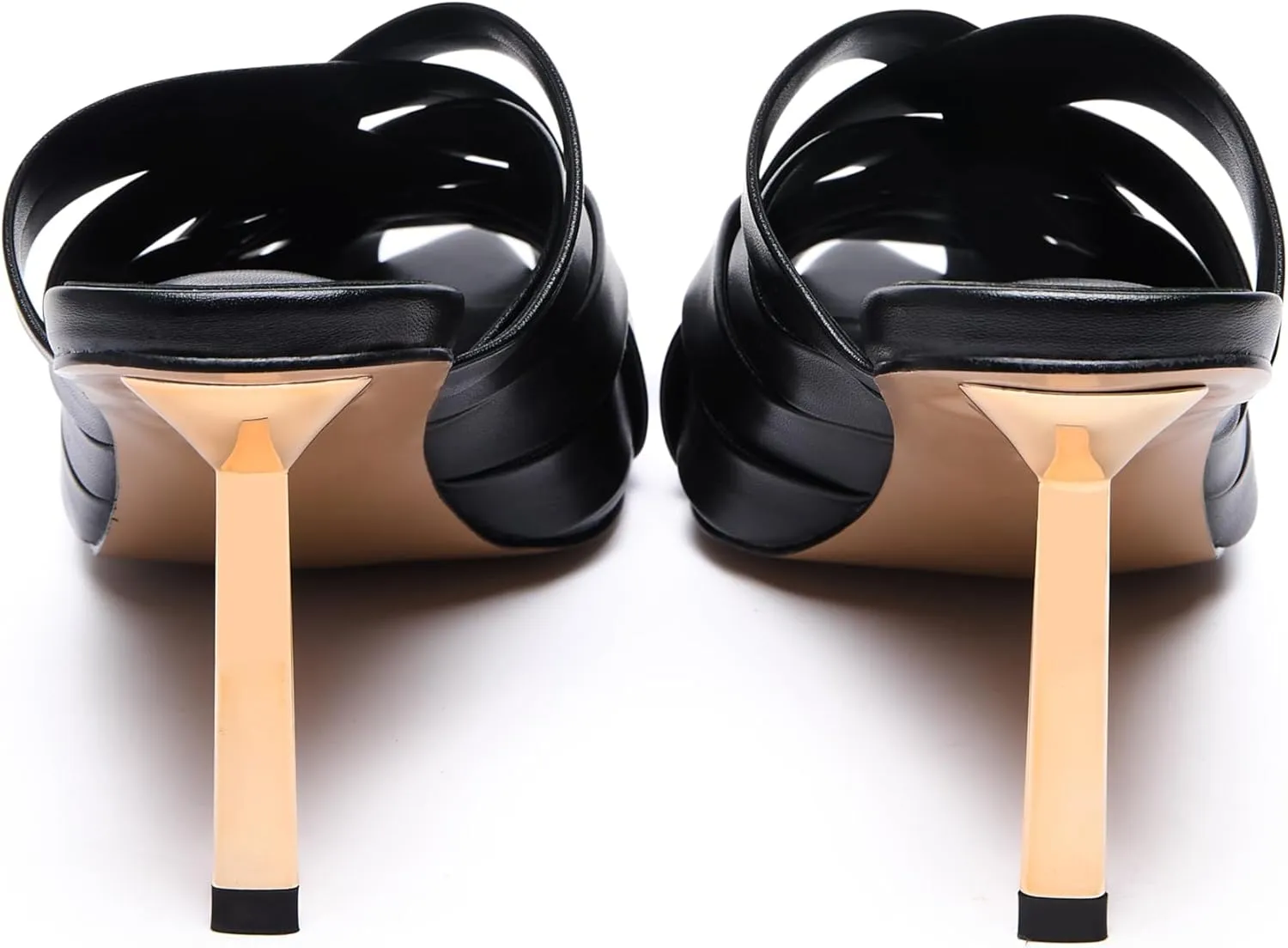 Women’s Braided Heeled Sandals Backless Peep Toe Kitten Heeled Sandals