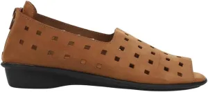 Womens Evonne Nubuck Cut Outs Slip On Flats Casual - Black