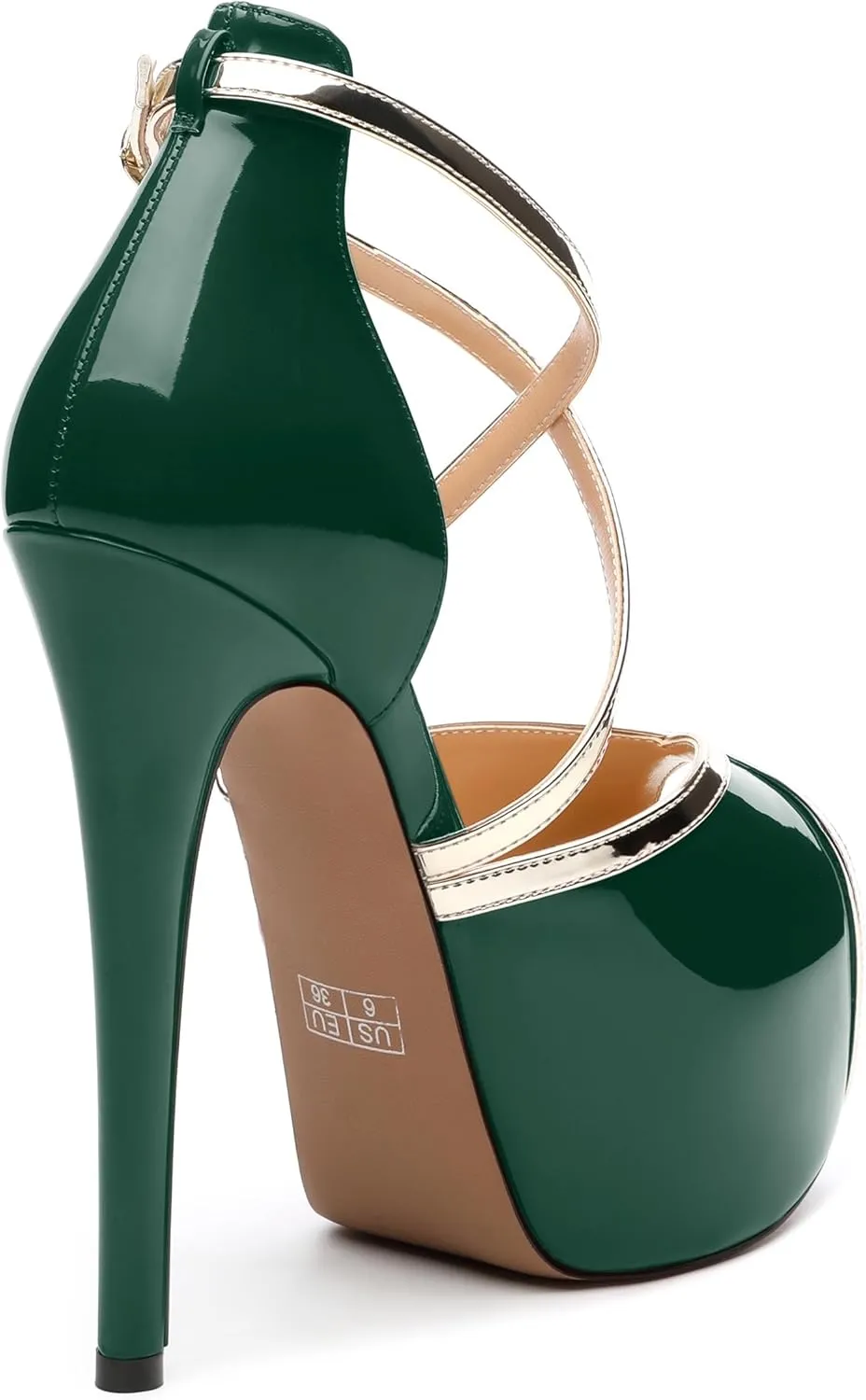 Womens Heeled Sandals, Round Open Toe Stiletto Heel Platform Sandals for Women, Buckle Fashion Adjustable Ankle Strap Party Dress Wedding High Heel Sandals