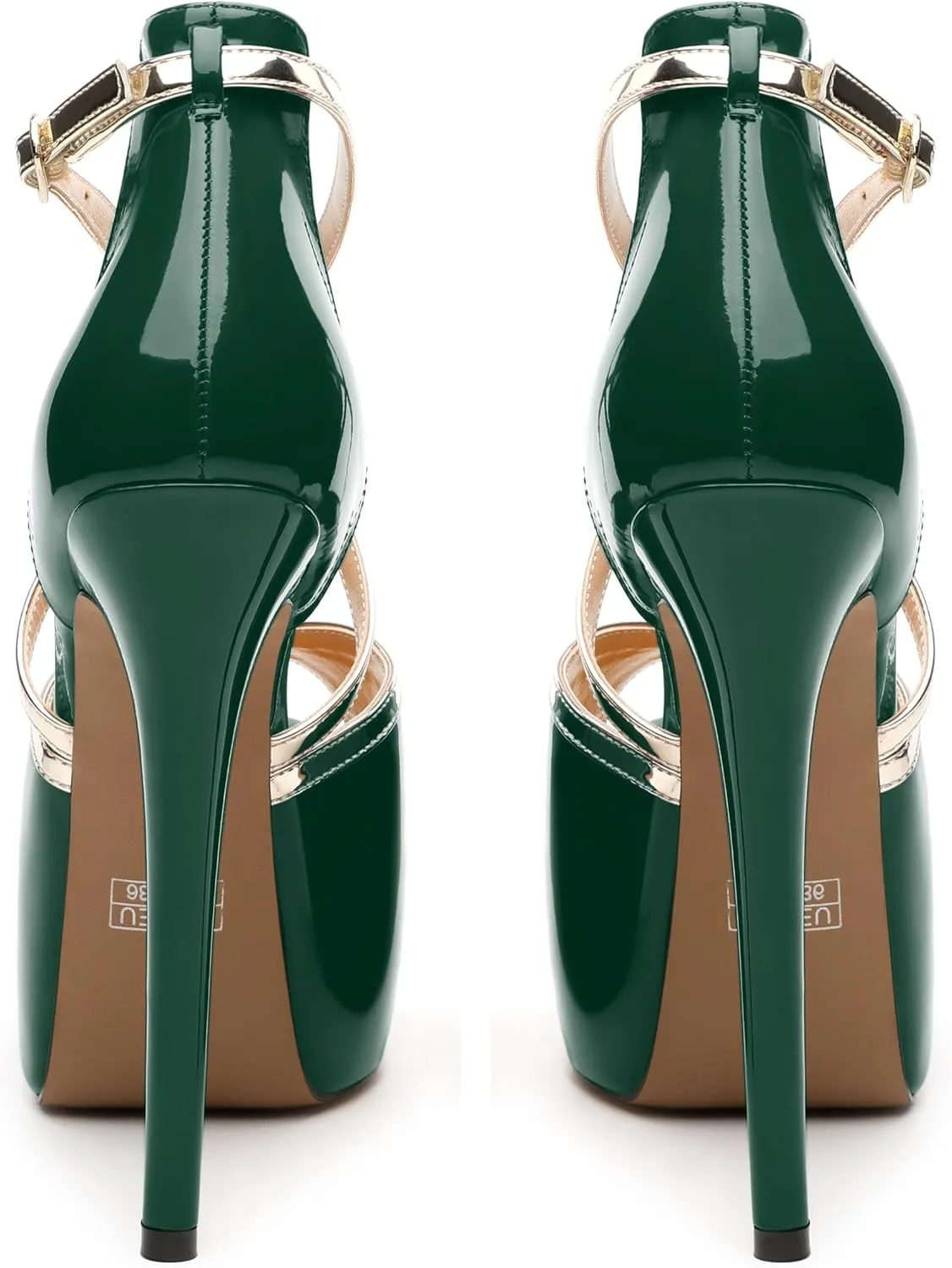 Womens Heeled Sandals, Round Open Toe Stiletto Heel Platform Sandals for Women, Buckle Fashion Adjustable Ankle Strap Party Dress Wedding High Heel Sandals