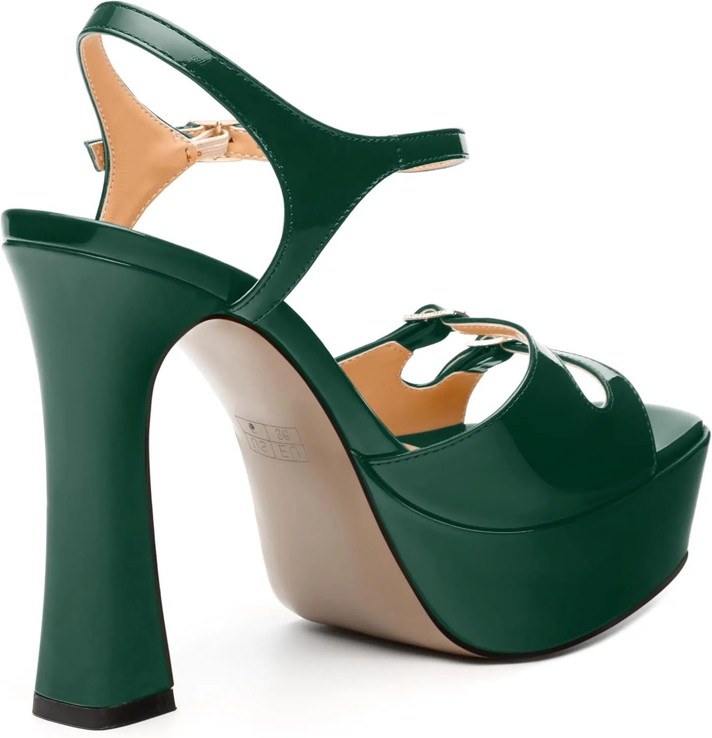 Women's High Heel Platform Sandals - Open Square Toe, Adjustable Buckle Ankle Strap, Versatile Party/Wedding/Daily Shoes