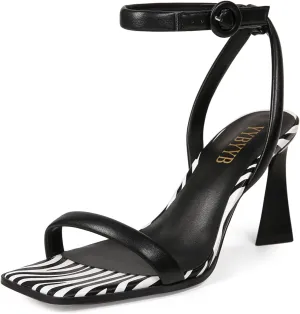 Women's Kitten Heels Square Open Toe Heels Ankle Strap Heeled Sandals for Women Wedding Bride Dress Shoes