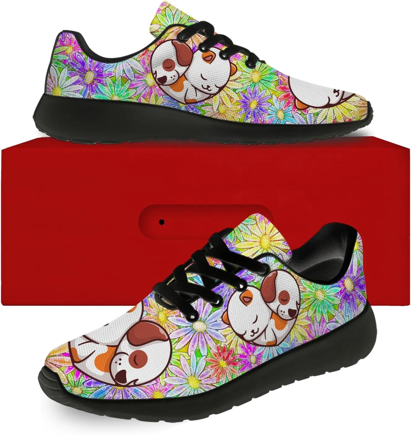 Women's Men's Dog Shoes Personalized 3D Print Tennis Running Shoes Walking Sneakers Puppy Gifts for Men Women
