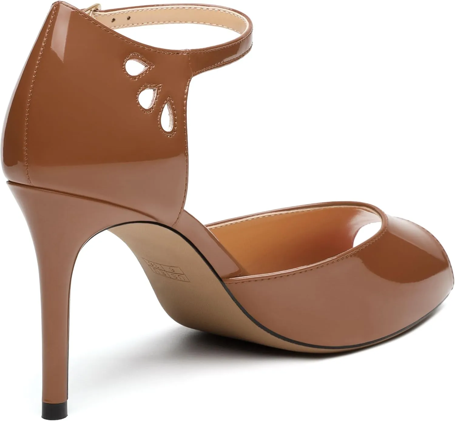 Women's Peep Toe High Heels Ankle Straps Buckles Evening Party Prom Sandals 3.3Inch
