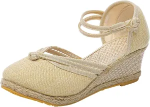 Women's Platform Wedge Sandals,Wide Women's Sandals Women Platform Wedge Sandals Fashion Versatile Braided Animal Print Heels Sandals for Women