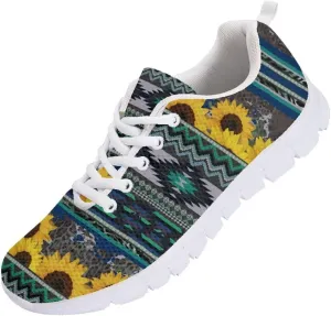 Women's Road Running Shoes Aztec Women Tennis Shoes Comfy Sneakers
