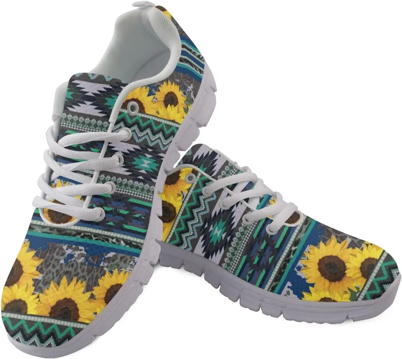 Women's Road Running Shoes Aztec Women Tennis Shoes Comfy Sneakers