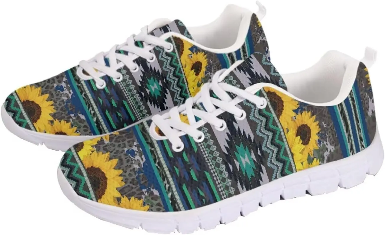 Women's Road Running Shoes Aztec Women Tennis Shoes Comfy Sneakers