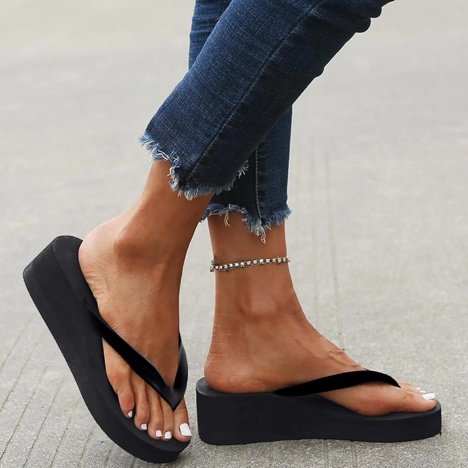 Womens Slip On Flip Flops Bow Beach Summer Gladiator Flat Cute Dressy Summer Sandals