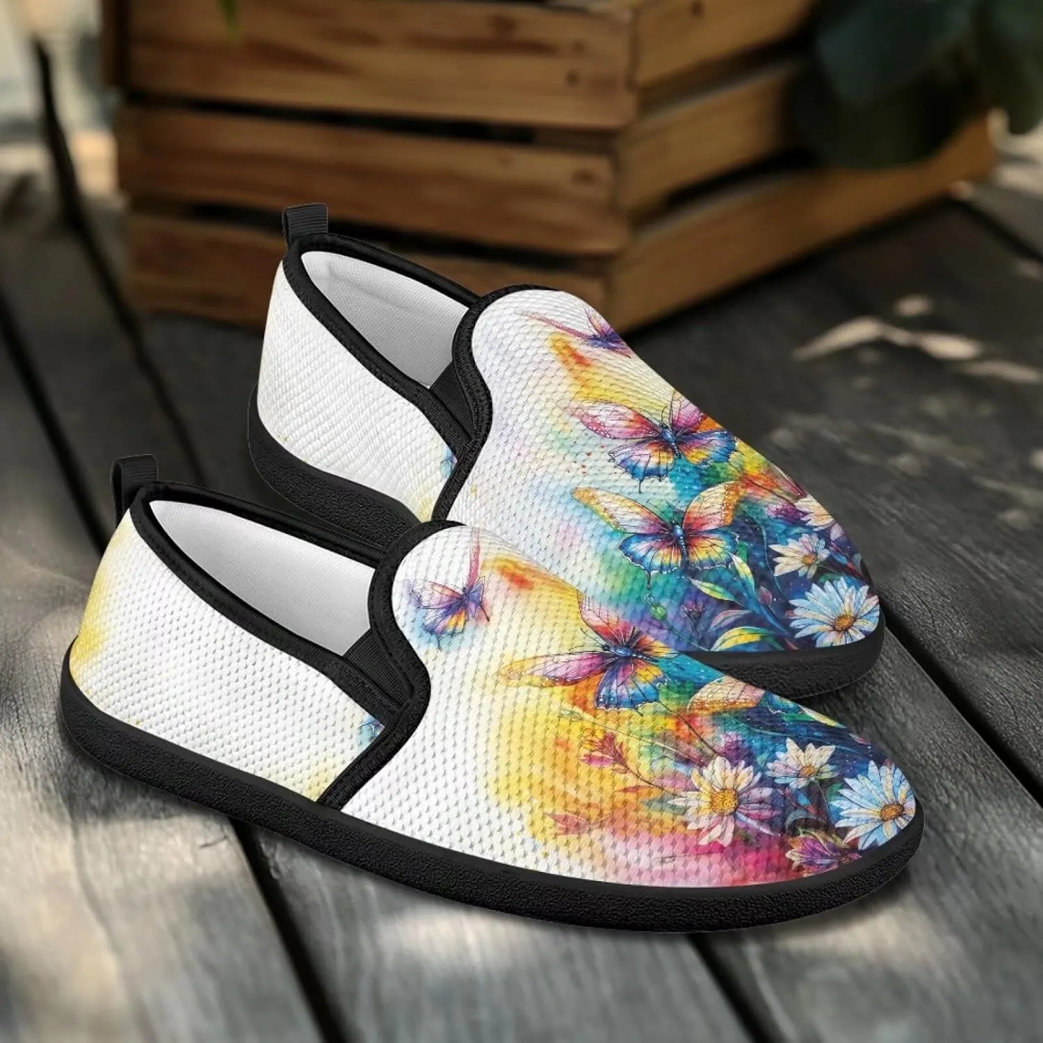 Women's Slip On Mesh Flats Breathable Casual Loafers Low-Cut Walking Shoes Round Toe Dress Shoes for Laides Fashion SizeUS 6-11