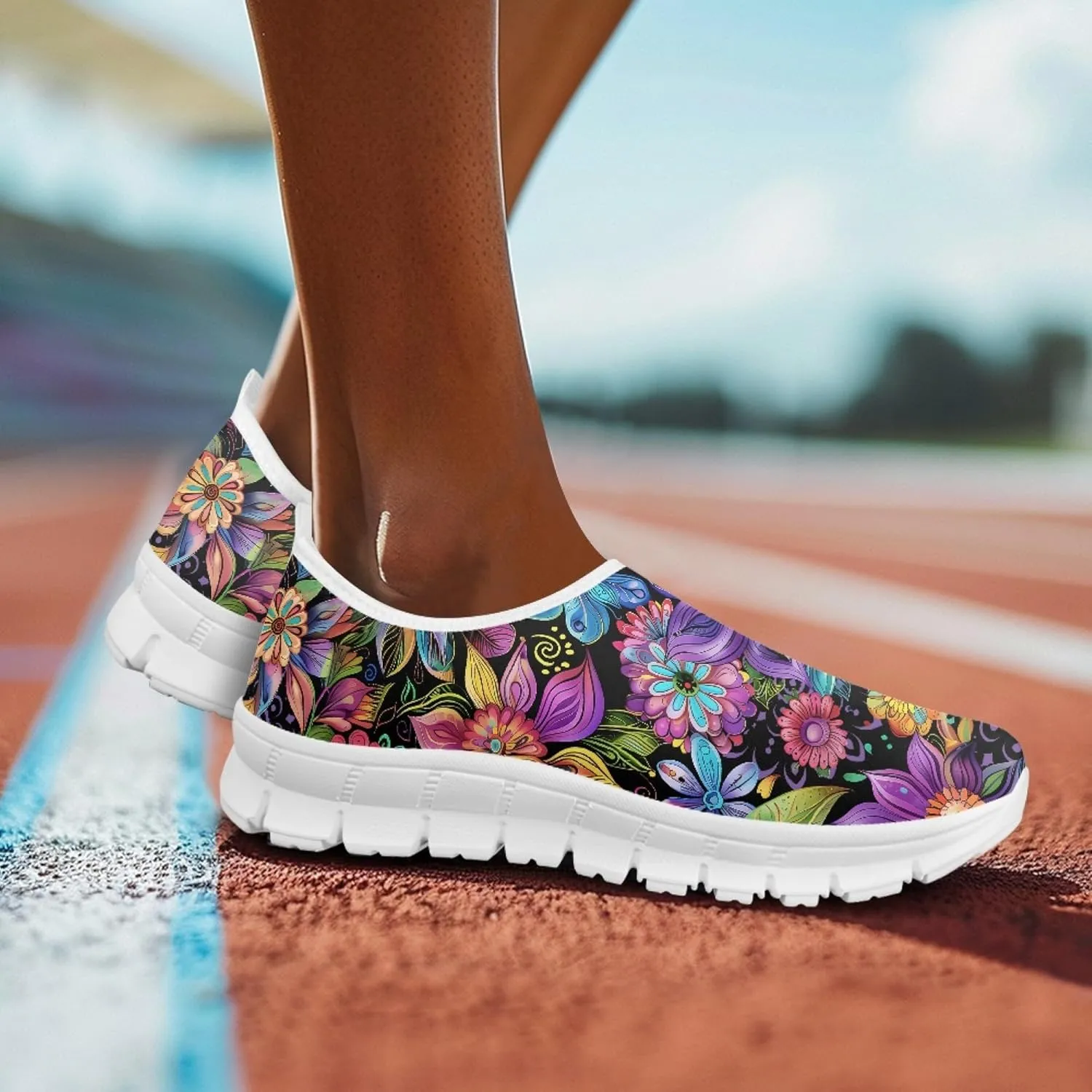 Women's Slip-On Walking Shoes Breathable Mesh Sneakers Casual Shoes